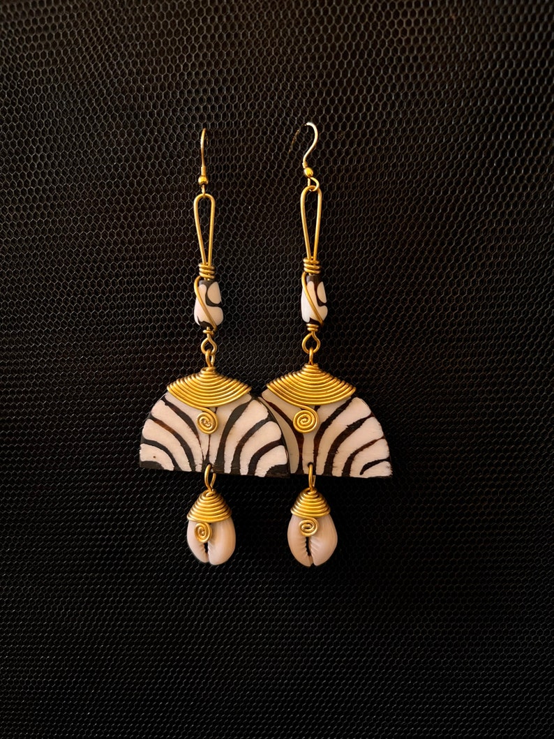 African Handmade Brass and Bone Earrings wholesale Earrings Etsy