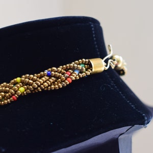 Handmade Maasai Beaded Necklace | Chunky Copper Fringe image 7