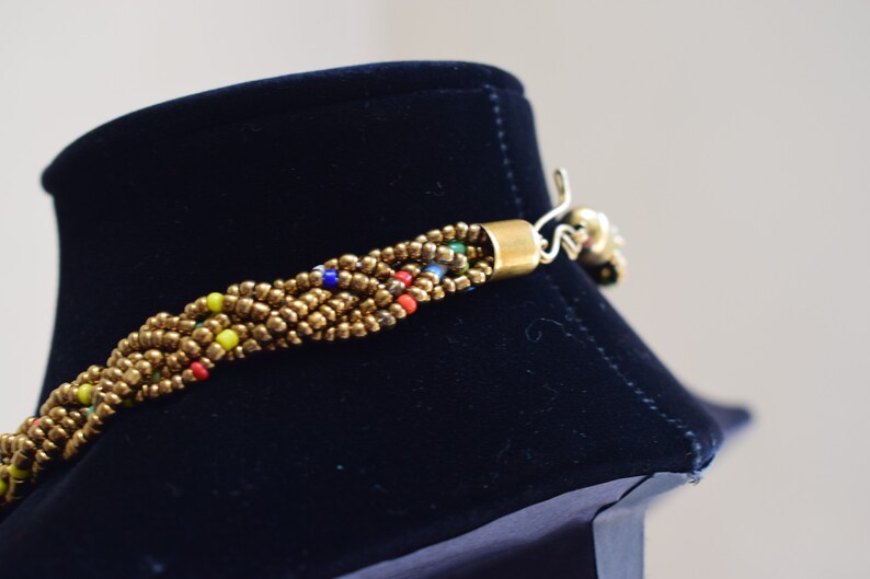 Handmade Maasai Beaded Necklace | Chunky Copper Fringe image 7