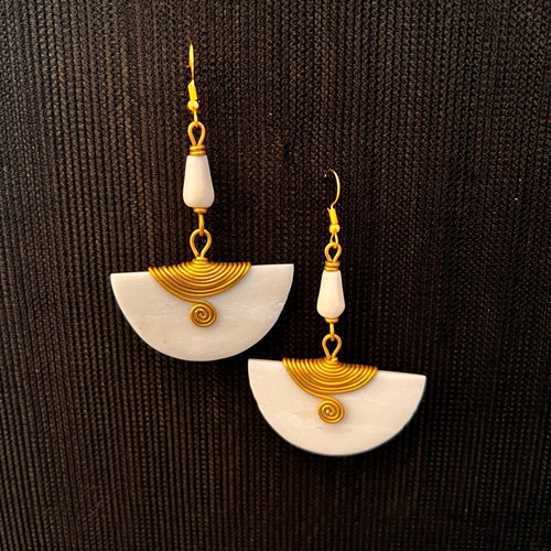 African Handmade Brass and Bone Earrings wholesale Earrings Etsy