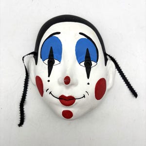 Vintage Handmade Bourbon St. Mardi Gras Clown Face Matte Wall Mask
