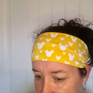 Yellow Mickey Mouse Disney Headband Turban for running or Yoga