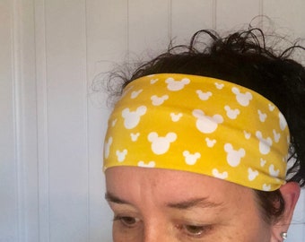 Yellow Mickey Mouse Disney Headband Turban for running or Yoga