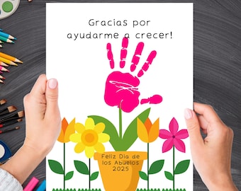 Feliz dia de los abuelos, Grandparents Day Craft, Spanish Grandparents day, Preschool Activity, school activity, handprints, Los Abuelos