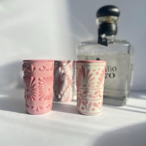 Charming Pink Talavera Shot Glass, Talavera Shot Glass - Ideal for Celebrations! Pink shot glass, Tequilero,