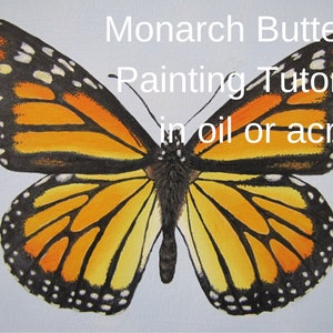 Butterfly painting tutorial in oil or acrylic, how to a paint a butterfly, painting instructions, insects, animals, monarch butterfly