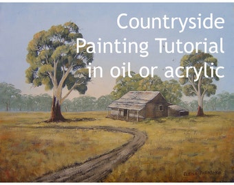 Oil or Acrylic Countryside Painting Tutorial: Homestead Landscape (PDF Download)