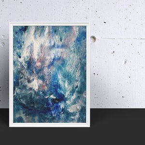 Carteles abstractos de pared, impresión de arte, murales, póster azul