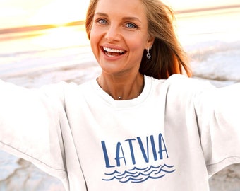 Eco friendly sweatshirt "Latvia",  eco friendly pullover, shirt, cotton crewneck, Latvia clothing