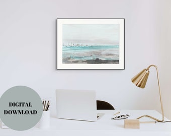 Printable poster, beach painting, original painting poster, printable wall art, digital print, living room deco, minimalist prints