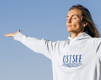 Organic cotton hoodie Ostsee,  eco friendly hoodie, shirt, cotton sweatshirt, Latvia clothing, Baltic Sea clothing