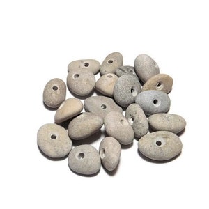 Center drilled pebbles, drilled beach stones, stones for crafts, stones with holes, pebbles Baltic sea