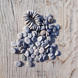 Center drilled flat pebbles, drilled beach stones, stones for crafts