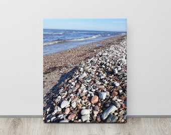 Canvas wall art print, Baltic Sea beach coast, nature photography, kitchen, bedroom, living room