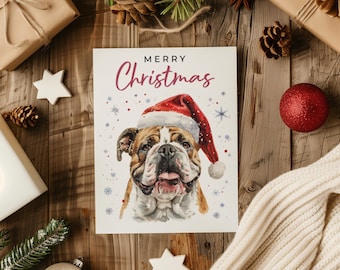 British Bulldog Christmas Card