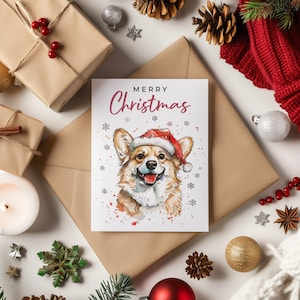 Cartolina di Natale del Corgi gallese