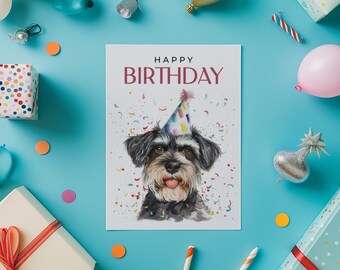 Schnauzer Birthday Card