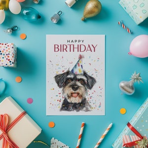 Schnauzer Birthday Card