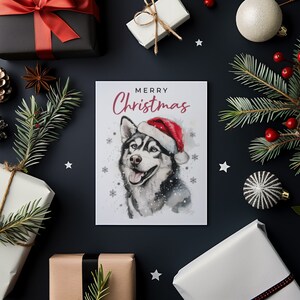 Carte de Noël husky sibérien