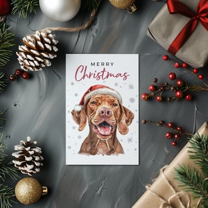 Carte de Noël Vizsla hongroise