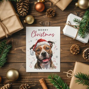 Cartão de Natal do Staffordshire Terrier