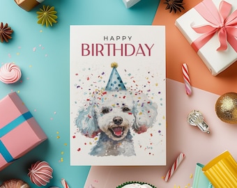 Poodle Birthday Card