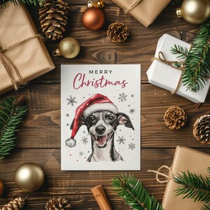 Cartolina di Natale con levriero italiano