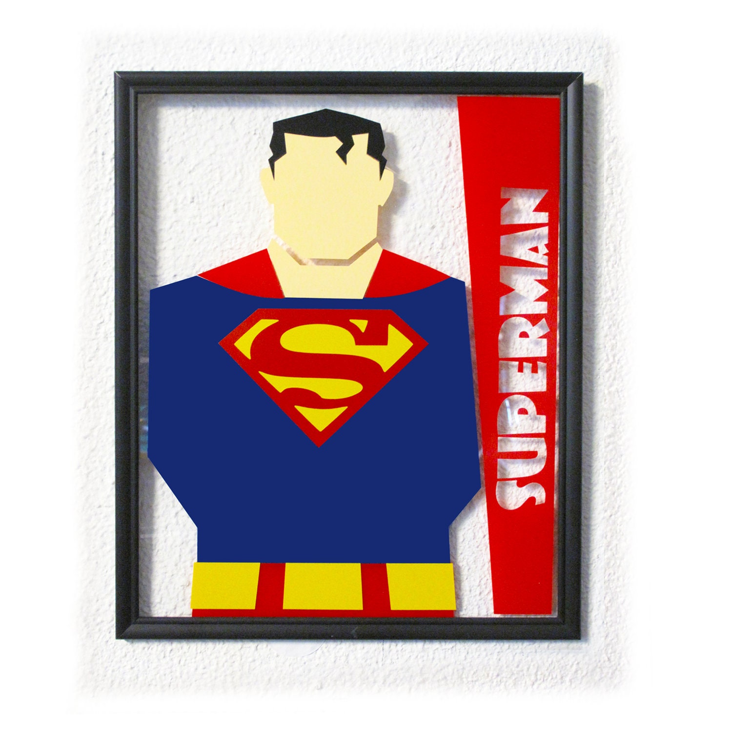 Superman framed Wall Art Super heroes art Etsy