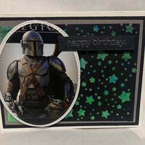 Star Wars The Mandalorian Dimensional Happy Birthday Card