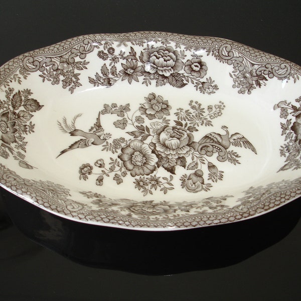 Wedgwood Pheasant Dish Brown China Bowl Tunstall Stoke On Trent Dish Enoch Wedgewood Brown Floral Asiatic Pheasants