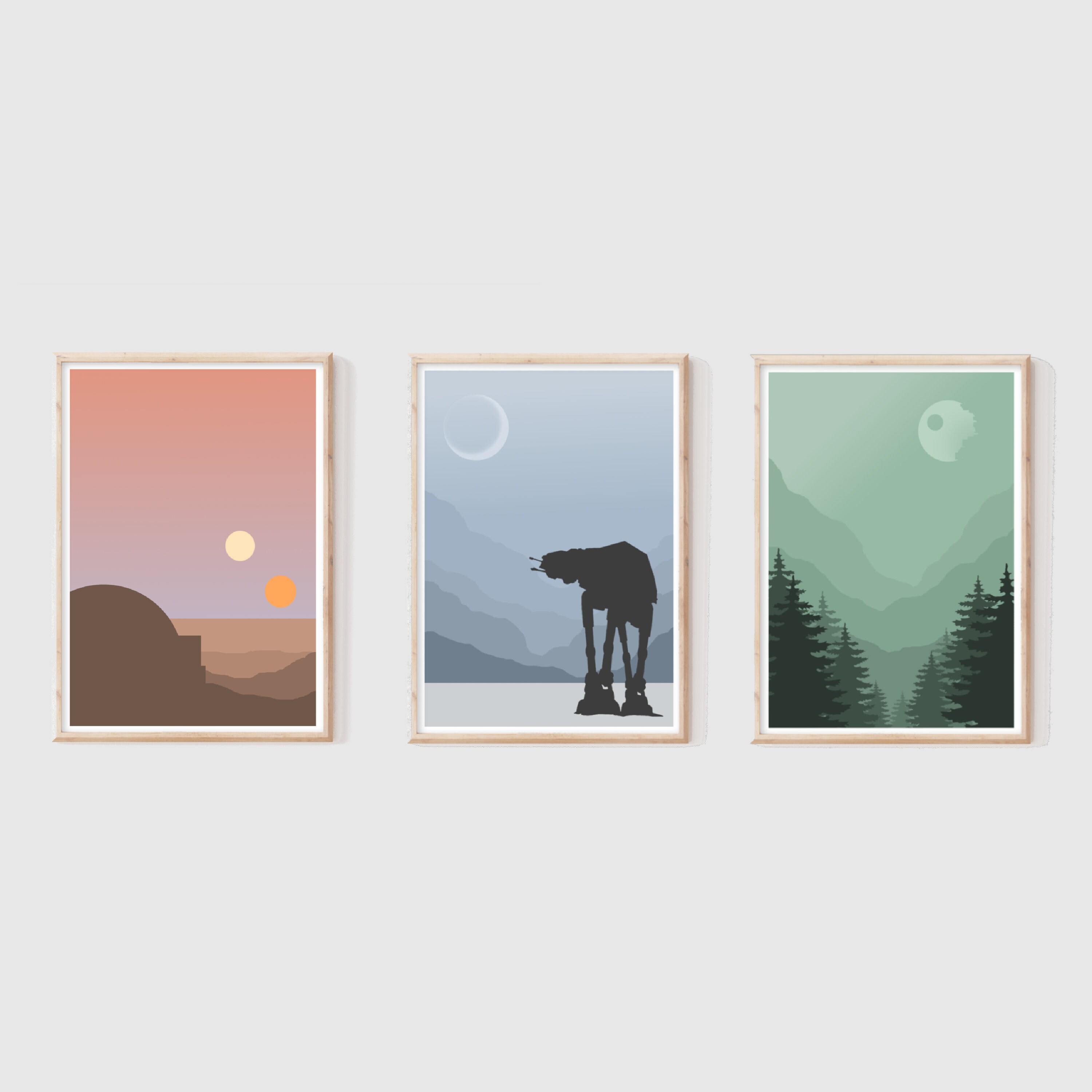 Minimalist Star Wars Inspired Original Trilogy Prints | A4 & A5 | Lan…