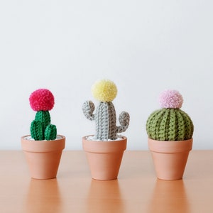 Mini Crocheted Cacti Trio