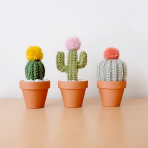 Mini Crocheted Cacti Trio