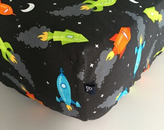 rocket ship crib bedding