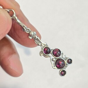 Longo Sterling Silver Cluster granada, presente, Natal, Brincos (h 2107)