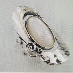 Anillo de plata 925 de oro de 9 quilates, anillo de plata hecho a mano, piedra de perla de 10 x 20 mm, anillos, joyería de Israel, Navidad, amor, regalo (ms 325rm)