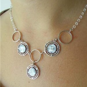 Handmade 925 Sterling Silver Antique Roman Glass Necklace
