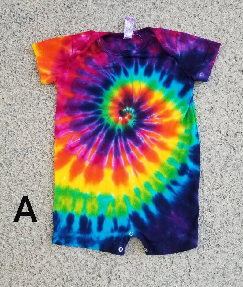 Size 12m Infant Tee Romper Tie Dyed in Various Patterns and Etsy