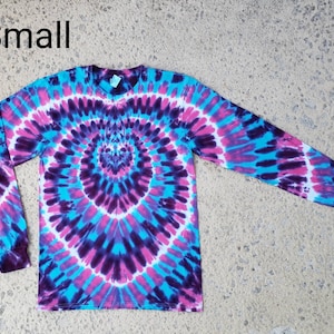 Long Sleeve Turquoise, Pink and Purple Exploding Heart Tie Dye