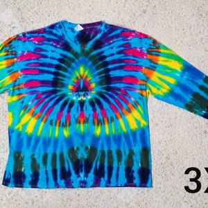 Long Sleeve Turquoise and Rainbow Burst Tie Dyes - Etsy