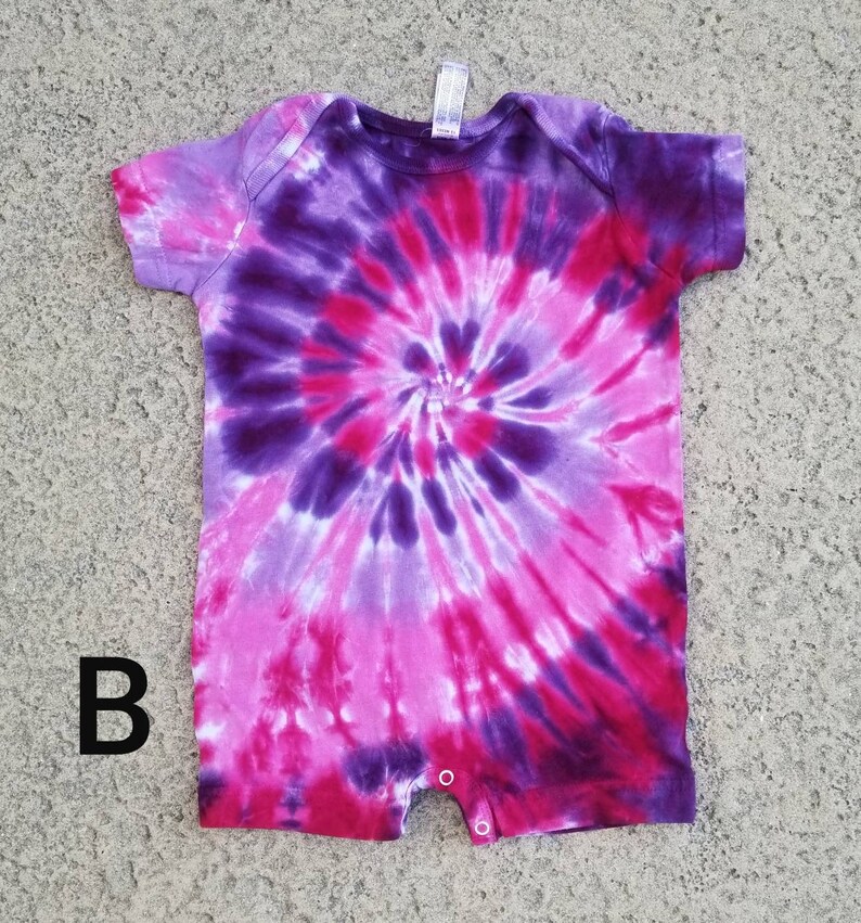 Size 12m Infant Tee Romper Tie Dyed in Various Patterns and Etsy