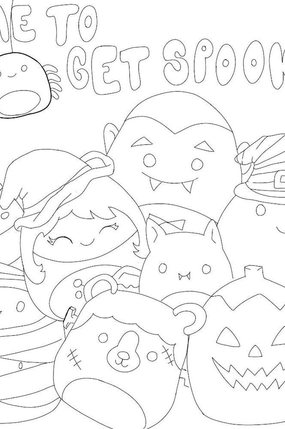 Squishmallows Halloween Coloring Page - Etsy
