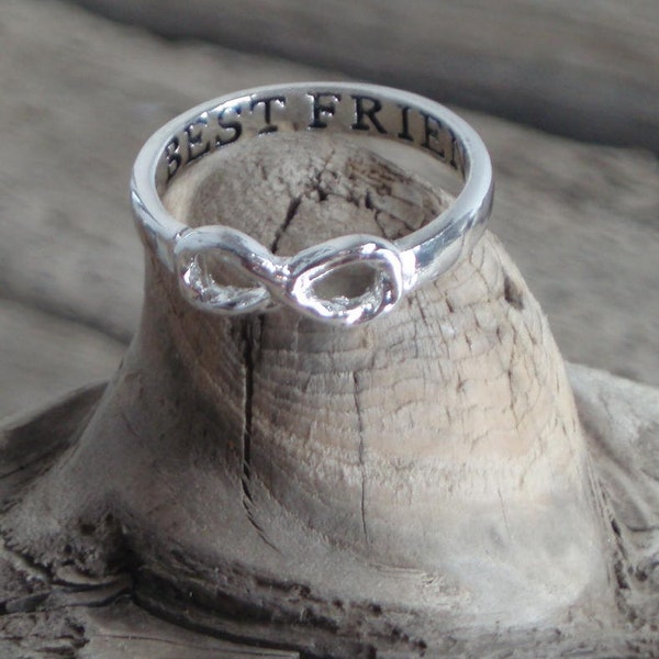 Infinity Best Friends Ring Silver Small to Medium Size . Best Friends Ring . Minimal Jewellery . Friendship Jewellery . Infinity Jewellery .