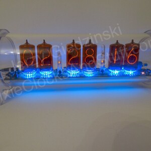 Grand Dimmable Steampunk 6 x Z566M Nixie Clock with Alarm image 2