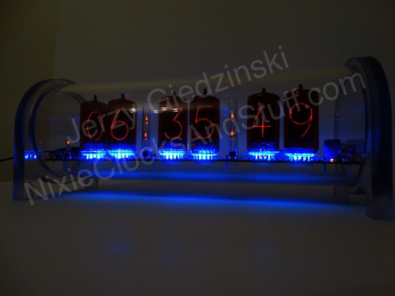 Grand Dimmable Steampunk 6 x Z566M Nixie Clock with Alarm image 3