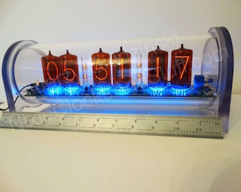 Grand Dimmable Steampunk 6 x Z566M Nixie Clock with Alarm