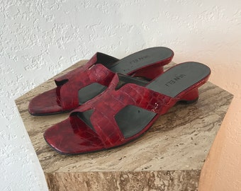 red van sandals