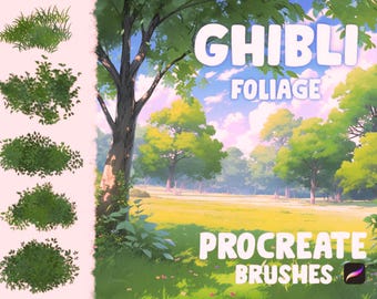 Ghibli foliage brush pack for procreate!