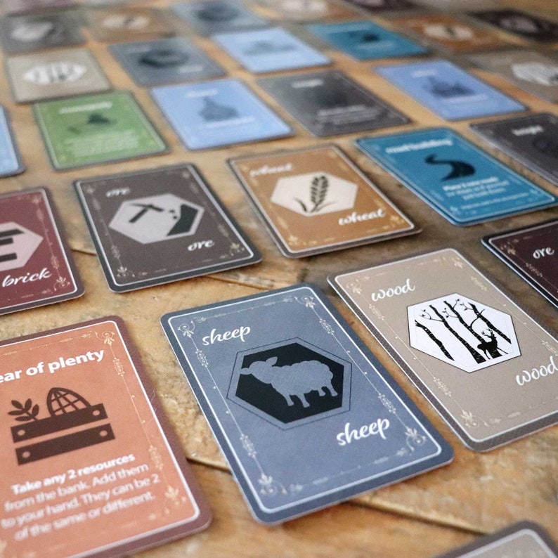 Resource and Development Cards for Catan 34 Players Etsy