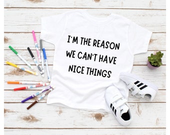 Funny Kids Shirt, I'm the reason we can't have nice things, Cute Toddler Shirt, Cute kids shirt, Toddler gift